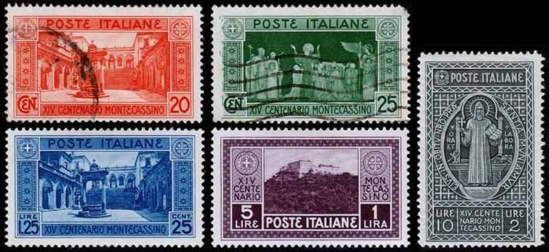 Italy Scott 232-233, 236-238 (1929) Mint/Used H F-VF, CV $33.70 B