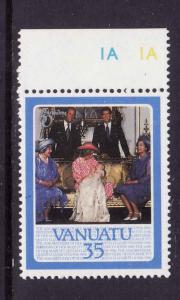 Vanuatu-Sc#415-unused NH 35v Prince William christening-Inverted watermark-1986-