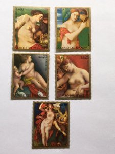 Paraguay – Set of 5 “Art/Nudes” Stamps – SC# Unknown – MNH