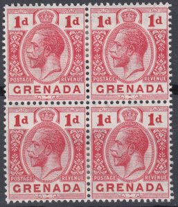 Grenada 1913 Sg91 1d Red M/MINT Block Of 4