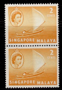 SINGAPORE QEII SG39, 2c yellow-orange, NH MINT. PAIR