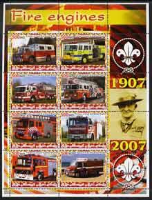 KURDISTAN SHEET FIRE ENGINES FIREFIGHTERS BADEN POWELL SCOUT