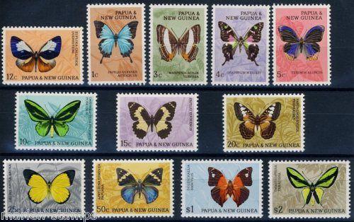 PAPUA NEW GUINEA BUTTERFLIES SC#209/20 SG#82/92  NH