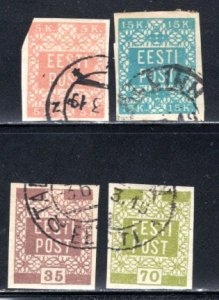 Estonia  #1-4    Used   F/VF   CV $4.40   .....   1890001