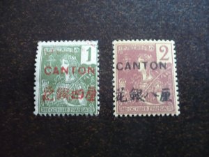 Stamps-French Offices in Canton-Scott#31-32- Mint Hinged Part Set of 2 Stamps