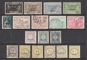 Azores Sc J3/RA7  used. 1875-1921 Parcel, Tax, Dues & Newspaper stamps, 18 diff.