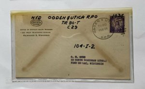  US FDC ,R.P.O.	OGDEN &UTICA R.P.O. TR 80-T ,C29				SINGLE 	3	CENTS 