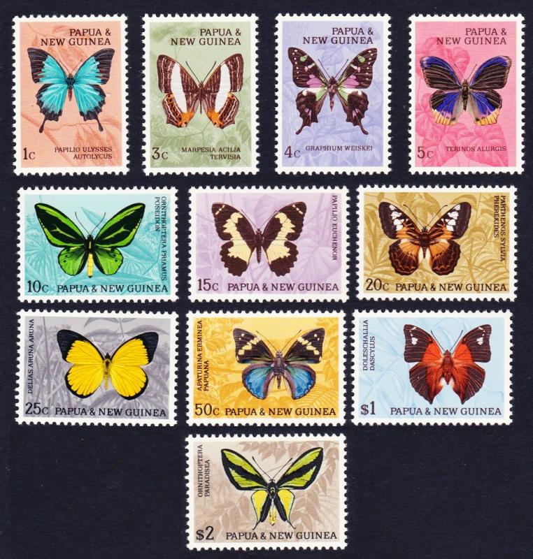 Papua NG Decimal Currency Butterflies 11v SG#82-92 SC#209-220