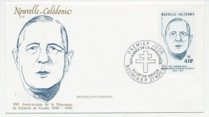 Cover / Postmark New Caledonia 1990 Charles de Gaulle