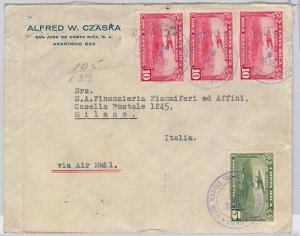 48031 - COSTA RICA - POSTAL HISTORY - AIRMAIL COVER to ITALY 1935 - 1.10 colones