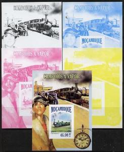 Mozambique 2013 Steam Trains #08 m/sheet - the set of 5 i...