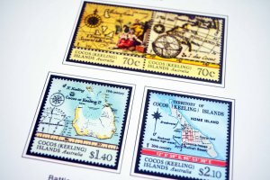 COLOR PRINTED COCOS ISLANDS 1963-2020 STAMP ALBUM PAGES (69 illustrated pages)