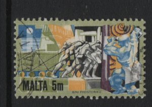 Malta   #592  used  1981  man hauling building stone 5m