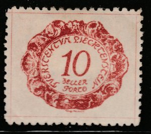 Liechtenstein Postage Due 1920 10h MH* Stamp A21P15F5202-