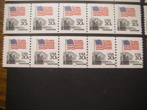 20 cent Flag, Scott 1895, 1895a, & 1895b , COMPLETE MNH PNC5 Collection, CV $460