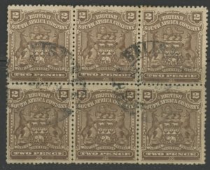 Rhodesia 61 used block of 6 (2106 67)