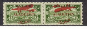 Alaouites #C17c LH, Tete-Beche Overprinted Plane