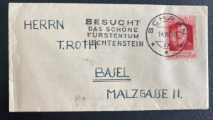 1930 Schaan Liechtenstein Cover To Basel Switzerland Sc#91