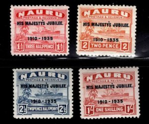 NAURU Scott 31-34  MH* Jubilee set CV$12.50 one thinned