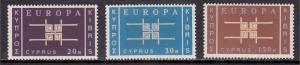 Europa, Cyprus 229-231, MH, CV $54.00