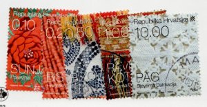 Scarce : Croatia Republica Hrvatska Sc# 700-04 Used Textiles postage stamp set