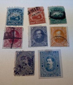 KAPPYSTAMPS  COSTA RICA 8 DIFFERENT 19TH CENTURY STAMPS  G147