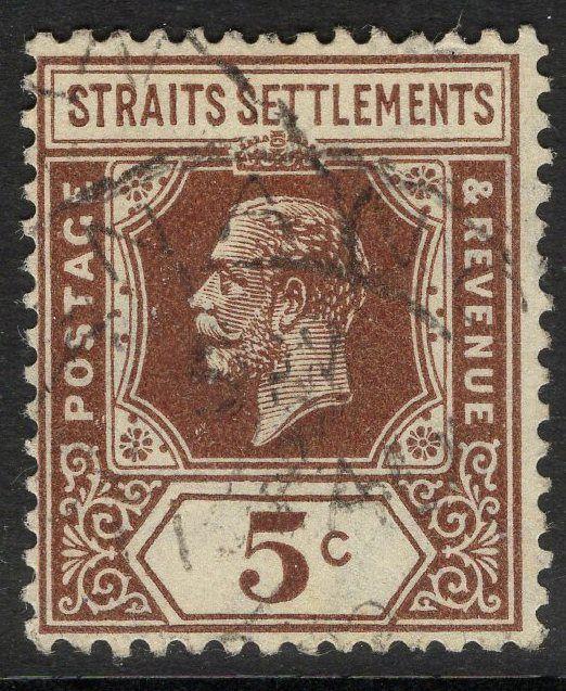 MALAYA STRAITS SETTLEMENTS SG226 1932 5c BROWN DIE II USED