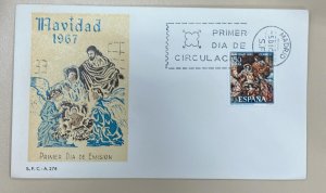 PN) 1967 SPAIN, CHRISTMAS, THE BIRTH OF CHRIST, SALZILLO, FDC XF