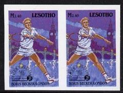 Lesotho 1988 Tennis Federation 2m40 (Boris Becker) unmoun...