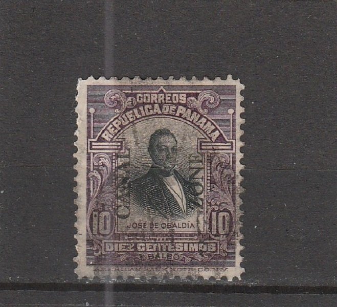 Canal Zone  Scott#  35  Used  (1909 Overprinted)