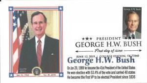 George HW Bush memorial FDC signed FDC on back envelope flap !4