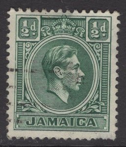 JAMAICA SG121 1938 ½d BLUE-GREEN USED