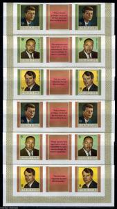 GUINEA MARTYRS OF LIBERTY JF & RF KENNEDY  MARTIN L. KING JR STRIPS FRENCH IMPF