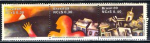Brazil; 1989: Sc. # 2166 a/c: MNH Cpl. Se-Tenant Set