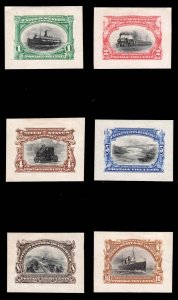 MOMEN: US STAMPS #294P2-299P2 SMALL DIE PROOFS ON WOVE VF LOT #89749