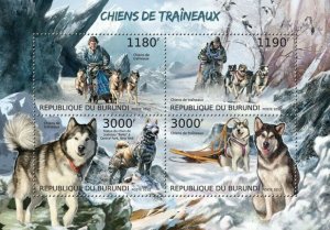 BURUNDI 2012 - Sled dogs - Huskies M/S. Official issues.