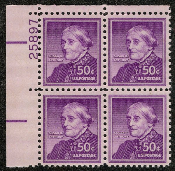 US #1051 PLATE BLOCK, XF-SUPERB mint never hinged, super fresh colors,  WONDE...