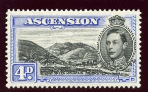 Ascension 1940 KGVI 4d black & ultramarine (p13½) MLH. SG 42c. Sc 44d.