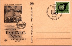 United Nations Geneva, Worldwide First Day Cover, Government Postal Card