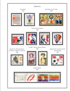 COLOR PRINTED CROATIA 1991-2010 STAMP ALBUM PAGES (111 illust. pages)