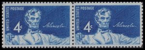 US 1116 Statue in Lincoln Memorial 4c horz pair MNH 1959