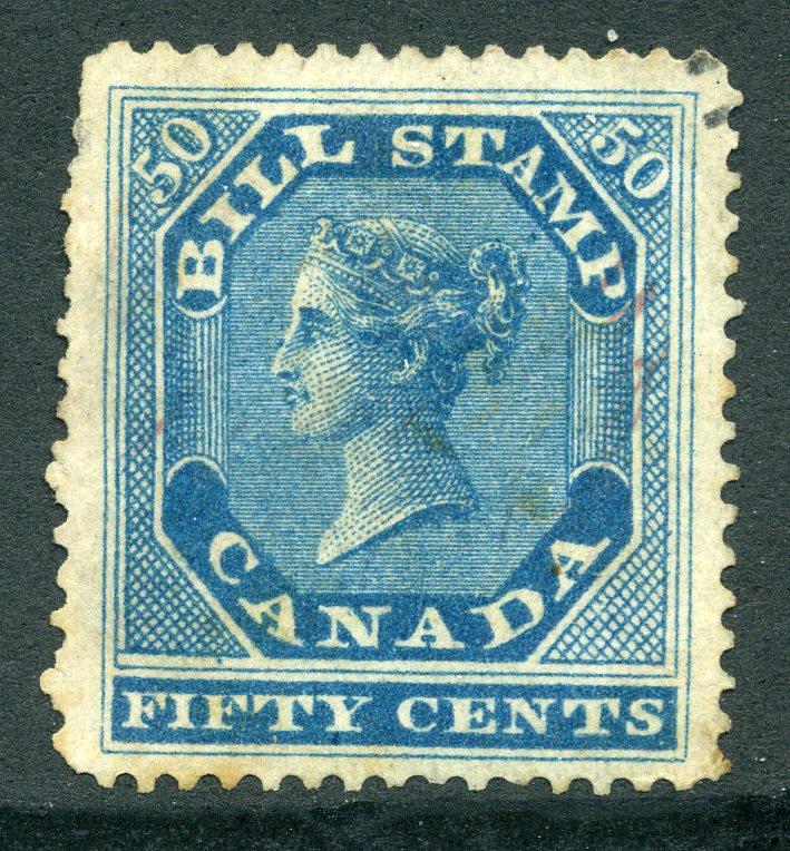 van Dam FB14 - 50c blue - Used - 1864 First Bill Issue