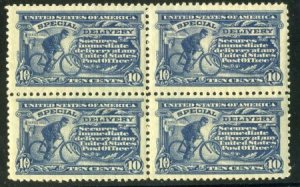 US E11 Special Delivery VF Block of 4 Dark Ultramarine pink back 