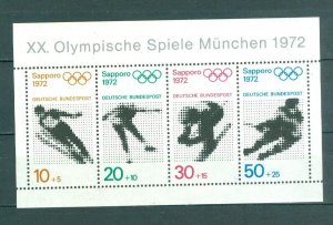 Germany 1972. Souvenir Sheet. MNH. Olympic Games Munchen. Ski, Skate. Sc# B475a.