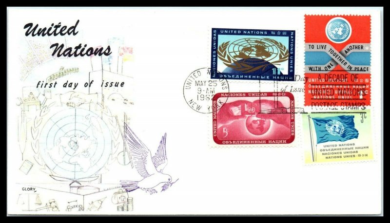 1962 UNITED NATIONS FDC Cover - Nice Cachet J5 