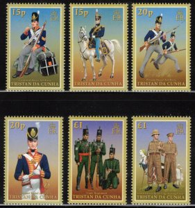 TRISTAN DA CUNHA 2007 Military Uniforms; Scott 820-25, SG 901-06; MNH