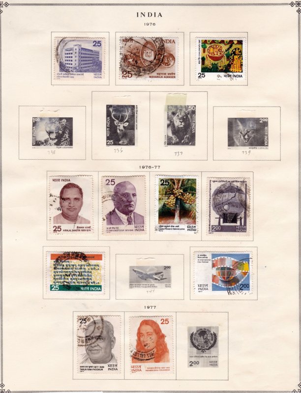 India Stamp Collection on pages   ......see details below