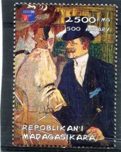 Malagasy 1999 TOULOUSE LAUTREC Moulin Rouge Paintings Stamp Perforated Mint (NH)