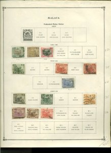 Collection, Malaya & States Part A Scott Pages, 1901/1963 Cat $68, Mint & Used