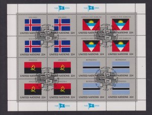 United Nations flags  #485-488  cancelled  1986  sheet  flags  22c Iceland>